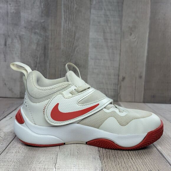 Nike Team Hustle D11 Boys' Size 12.5 Toddler Basketball Shoes Sneakers White Red - Picture 5 of 12